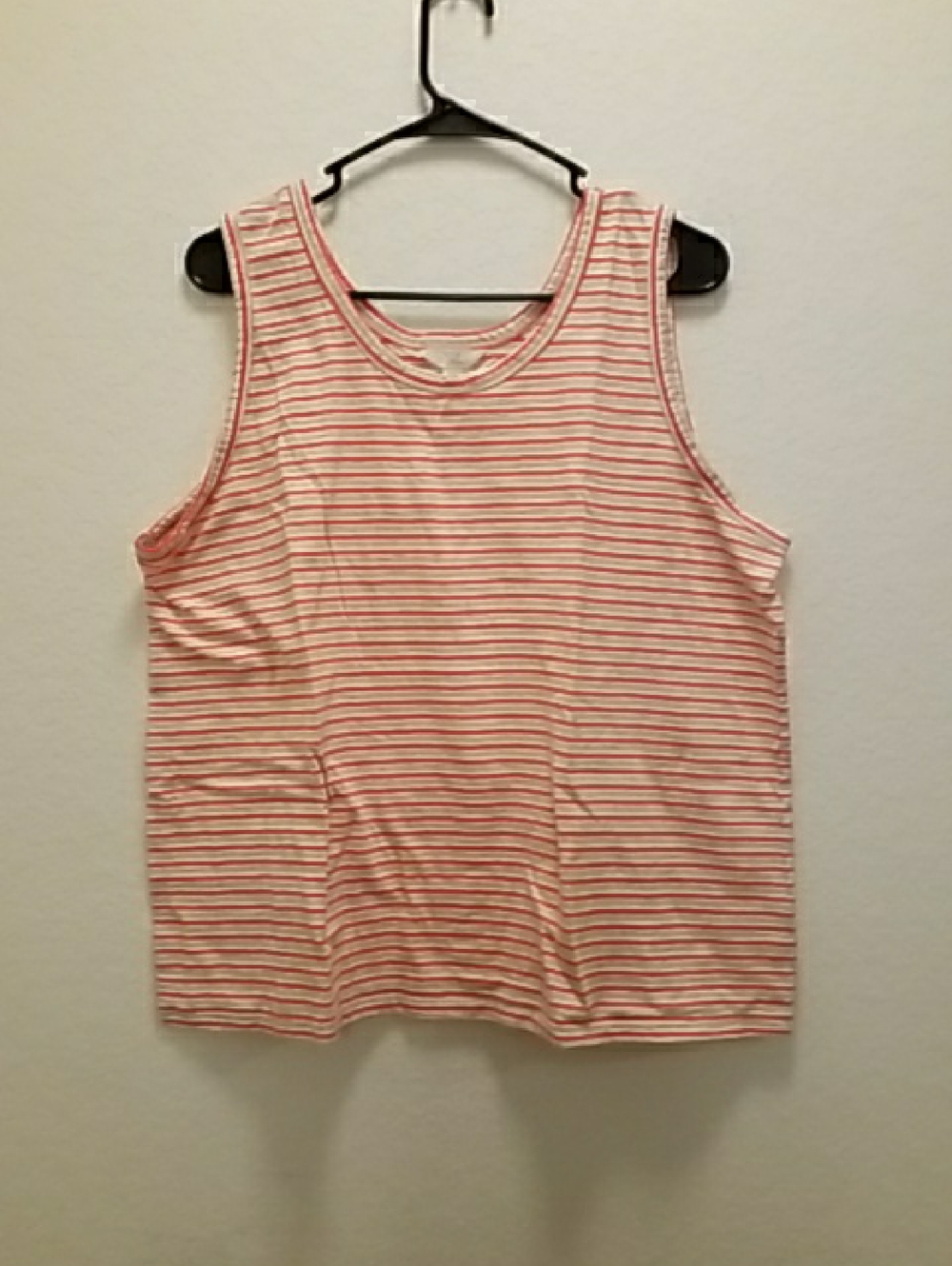 Time and Tru Coral-Striped Sleeveless Tank